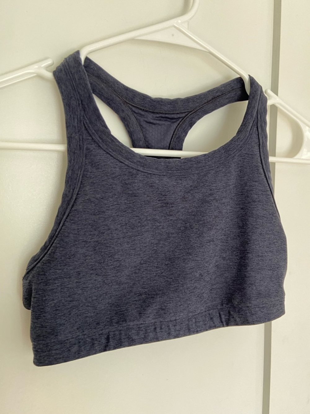 56. Size XS VUORI Heathered Blue Dream Knit Bra (no size tag)